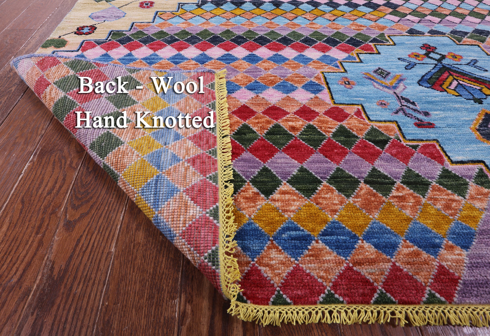 Tribal Moroccan Hand Knotted Wool Rug - 8' 10" X 11' 11" - Golden Nile