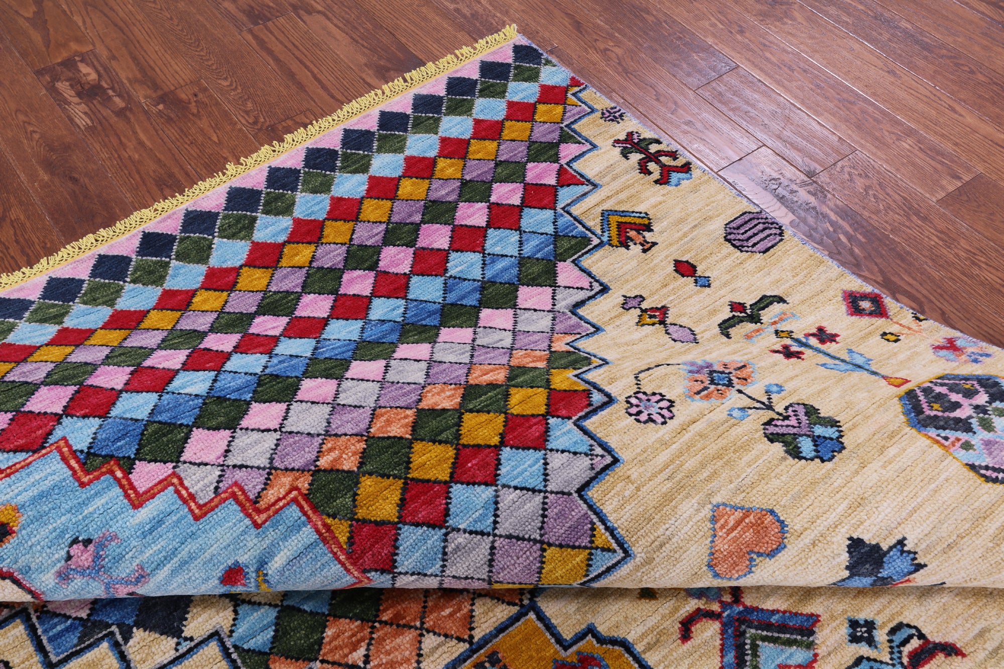 Tribal Moroccan Hand Knotted Wool Rug - 8' 10" X 11' 11" - Golden Nile