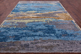 Abstract Contemporary Hand Knotted Wool Rug - 9' 2" X 11' 6" - Golden Nile