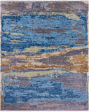 Abstract Contemporary Hand Knotted Wool Rug - 9' 2" X 11' 6" - Golden Nile