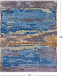 Abstract Contemporary Hand Knotted Wool Rug - 9' 2" X 11' 6" - Golden Nile