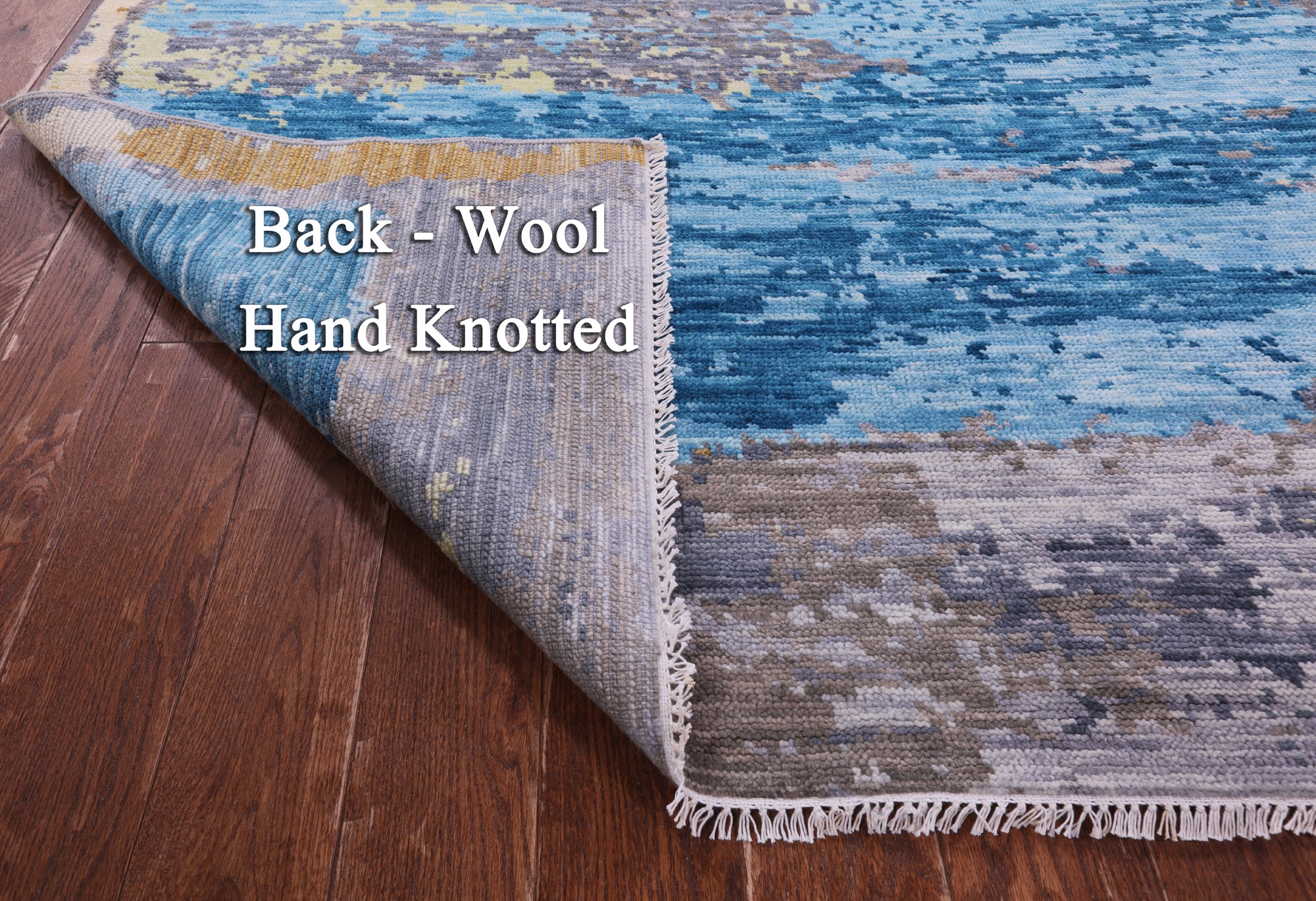 Abstract Contemporary Hand Knotted Wool Rug - 9' 2" X 11' 6" - Golden Nile