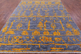 Grey Tribal Moroccan Hand Knotted Wool Rug - 8' 1" X 9' 10" - Golden Nile
