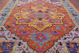 Orange Persian Heriz Serapi Hand Knotted Wool Rug - 10' 2" X 14' 0" - Golden Nile