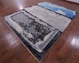 Abstract Contemporary Handmade Wool Rug - 9' 1" X 11' 11" - Golden Nile