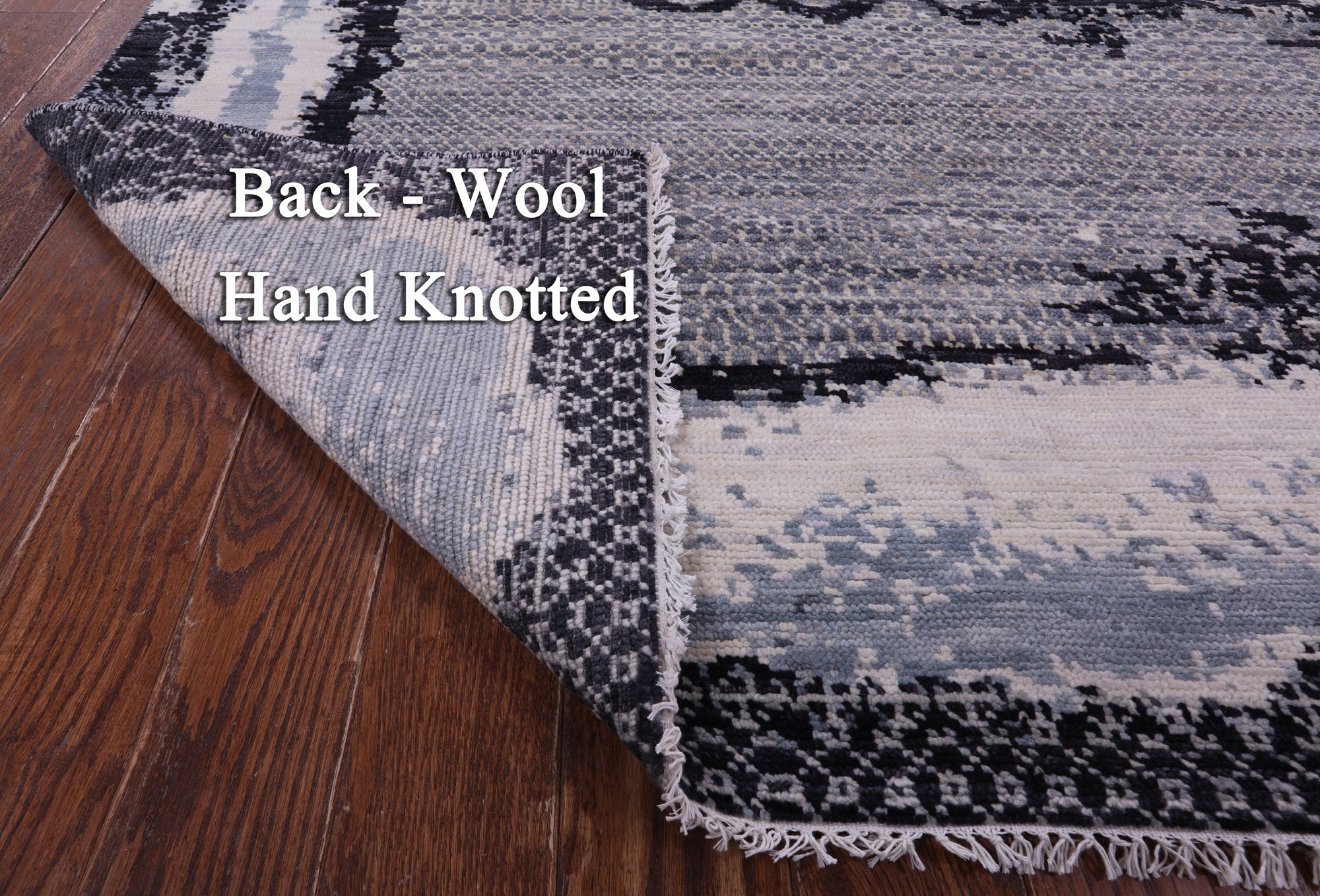 Abstract Contemporary Handmade Wool Rug - 9' 1" X 11' 11" - Golden Nile