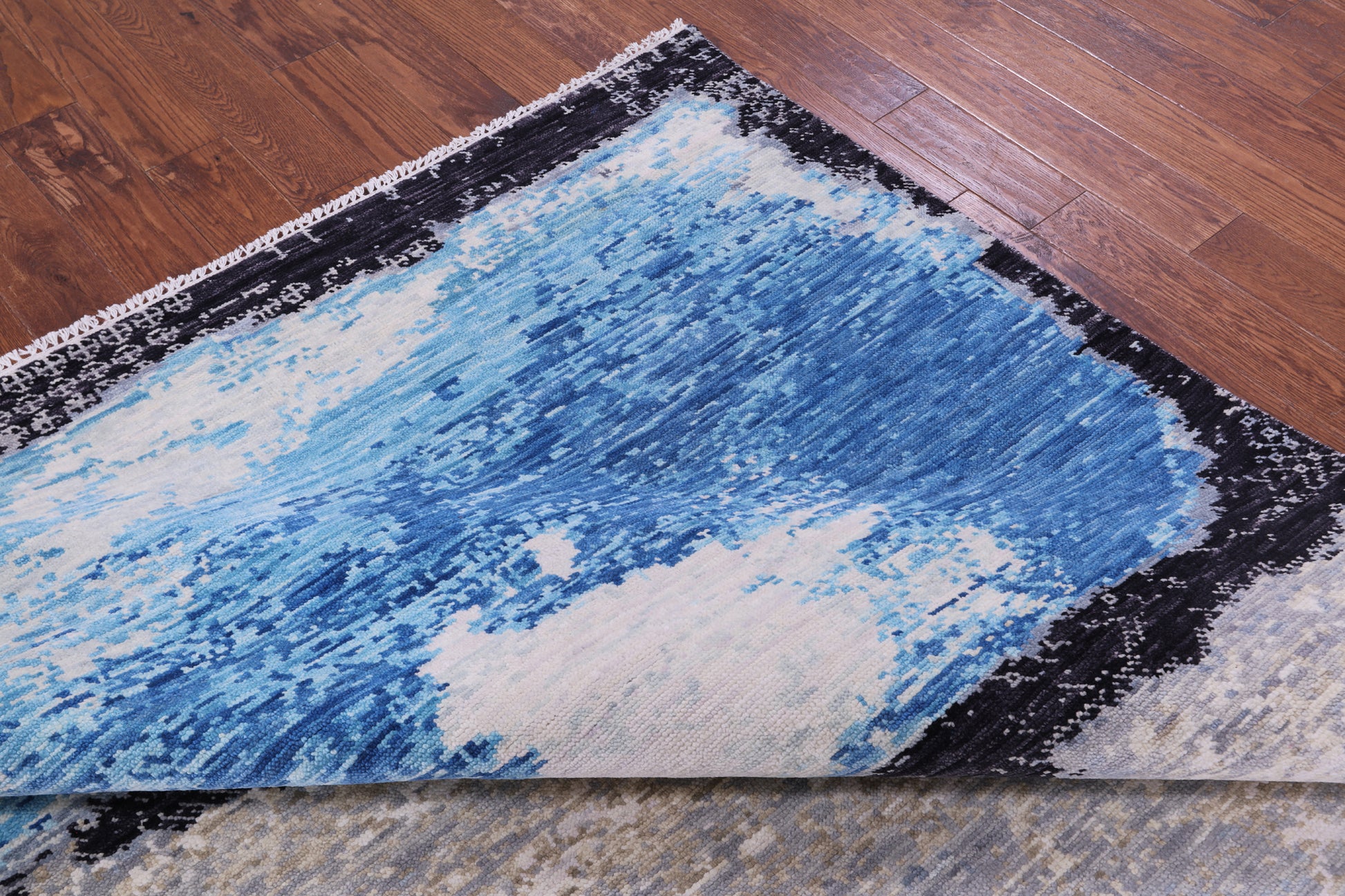 Abstract Contemporary Handmade Wool Rug - 9' 1" X 11' 11" - Golden Nile