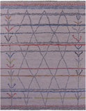 Ivory Tribal Moroccan Hand Knotted Wool Rug - 8' 1" X 10' 3" - Golden Nile