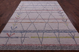 Ivory Tribal Moroccan Hand Knotted Wool Rug - 8' 1" X 10' 3" - Golden Nile