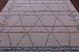 Ivory Tribal Moroccan Hand Knotted Wool Rug - 8' 1" X 10' 3" - Golden Nile