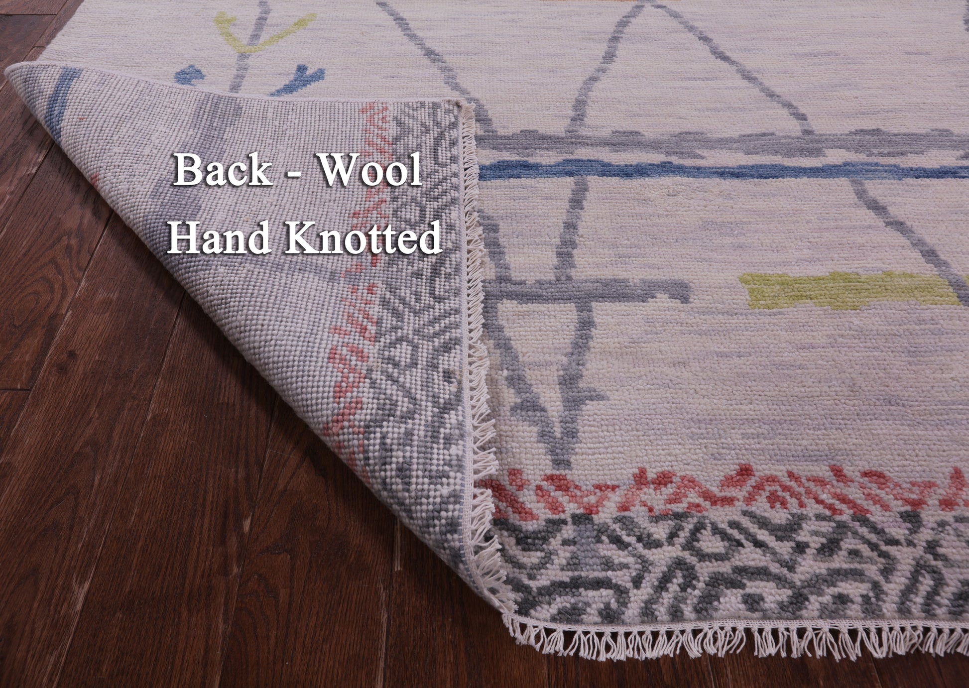 Ivory Tribal Moroccan Hand Knotted Wool Rug - 8' 1" X 10' 3" - Golden Nile
