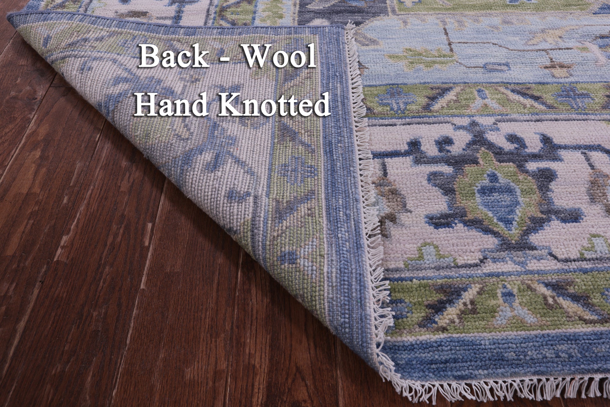 Blue Geometric Heriz Serapi Hand Knotted Wool Rug - 10' 2" X 14' 1" - Golden Nile