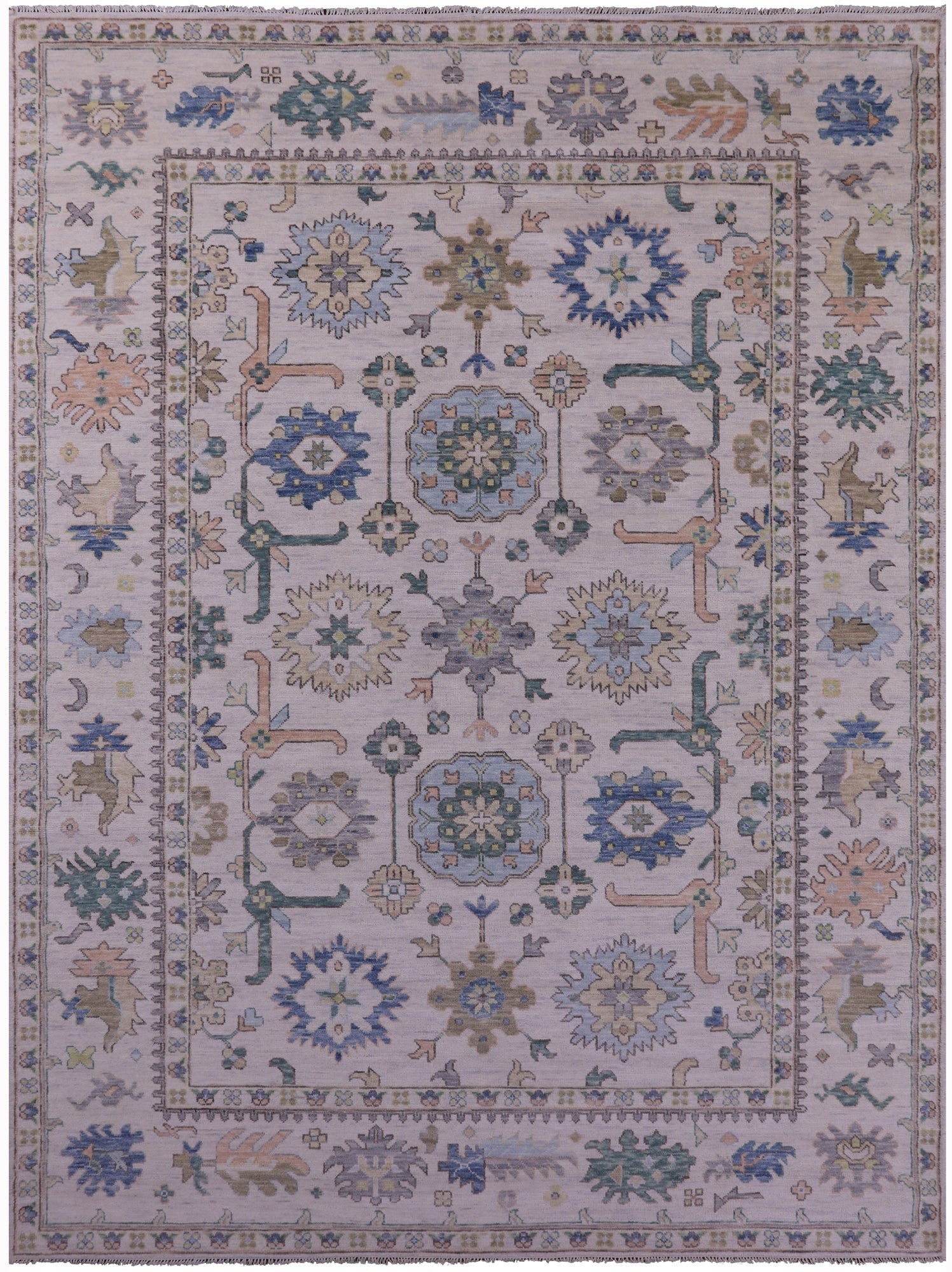 Ivory Persian Sultanabad Handmade Wool Rug - 10' 1" X 14' 0" - Golden Nile