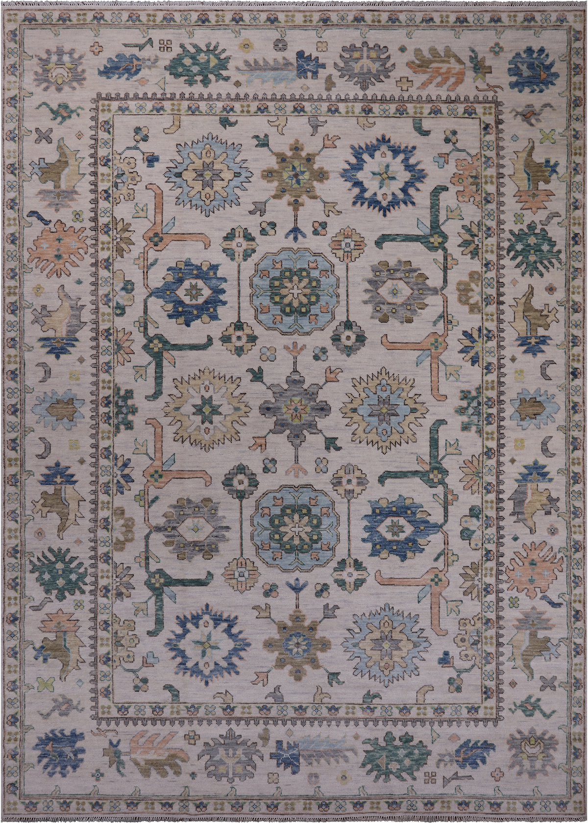 SUPER SALE Ivory Persian Sultanabad Handmade Wool Rug - 10' 1" X 14' 0"