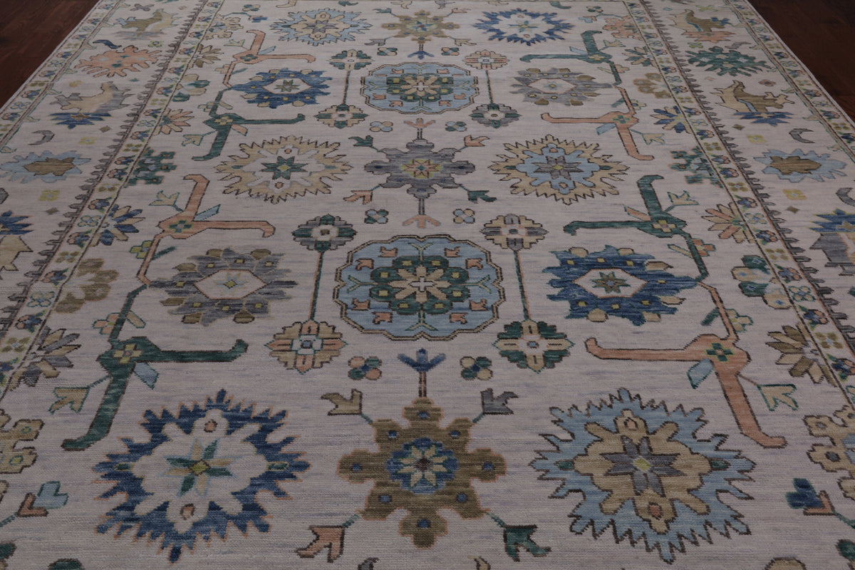 SUPER SALE Ivory Persian Sultanabad Handmade Wool Rug - 10' 1" X 14' 0"