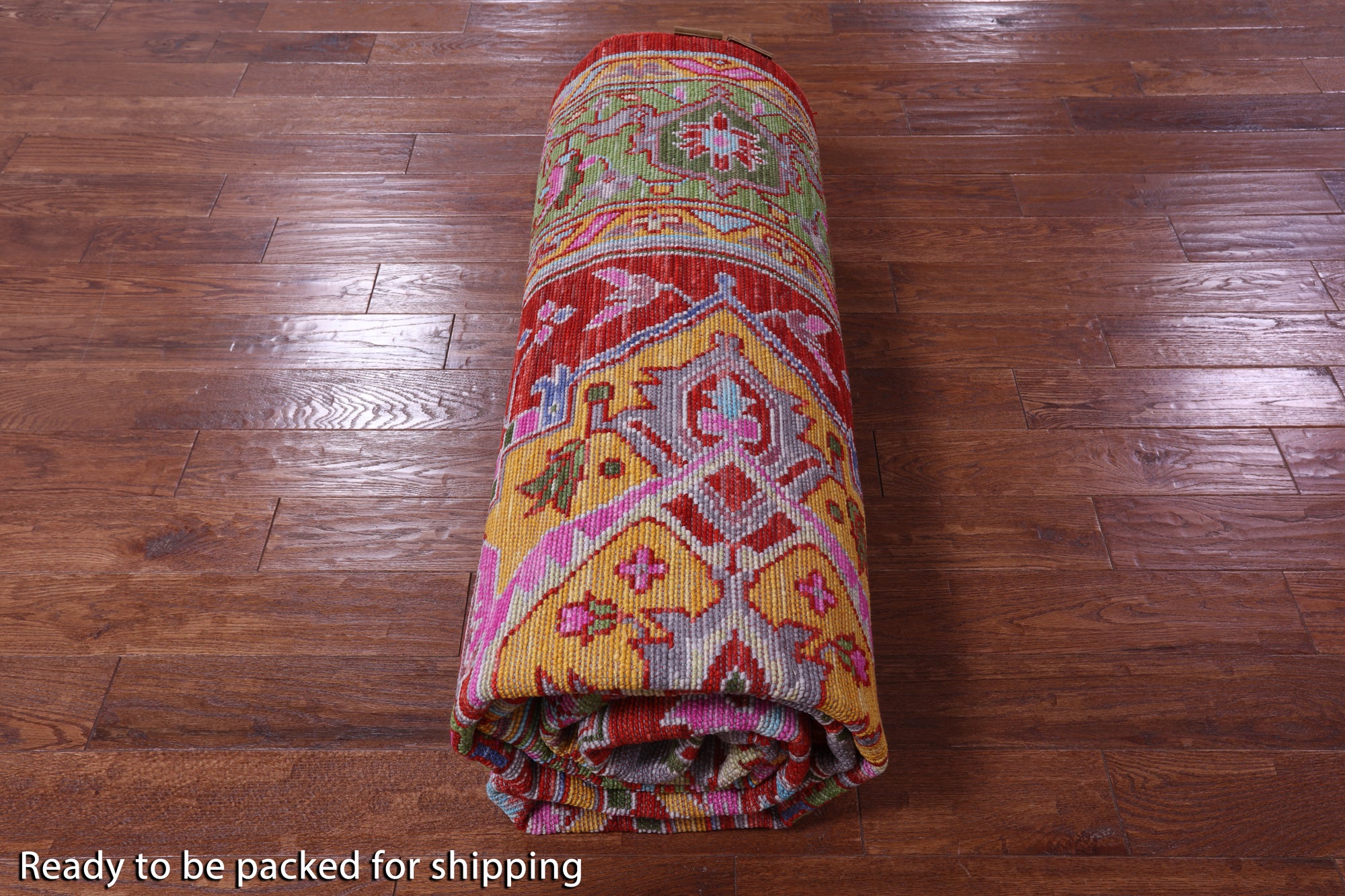 Red Persian Heriz Serapi Hand Knotted Wool Rug - 10' 3" X 14' 1" - Golden Nile