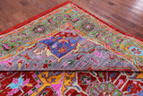 Red Persian Heriz Serapi Hand Knotted Wool Rug - 10' 3" X 14' 1" - Golden Nile
