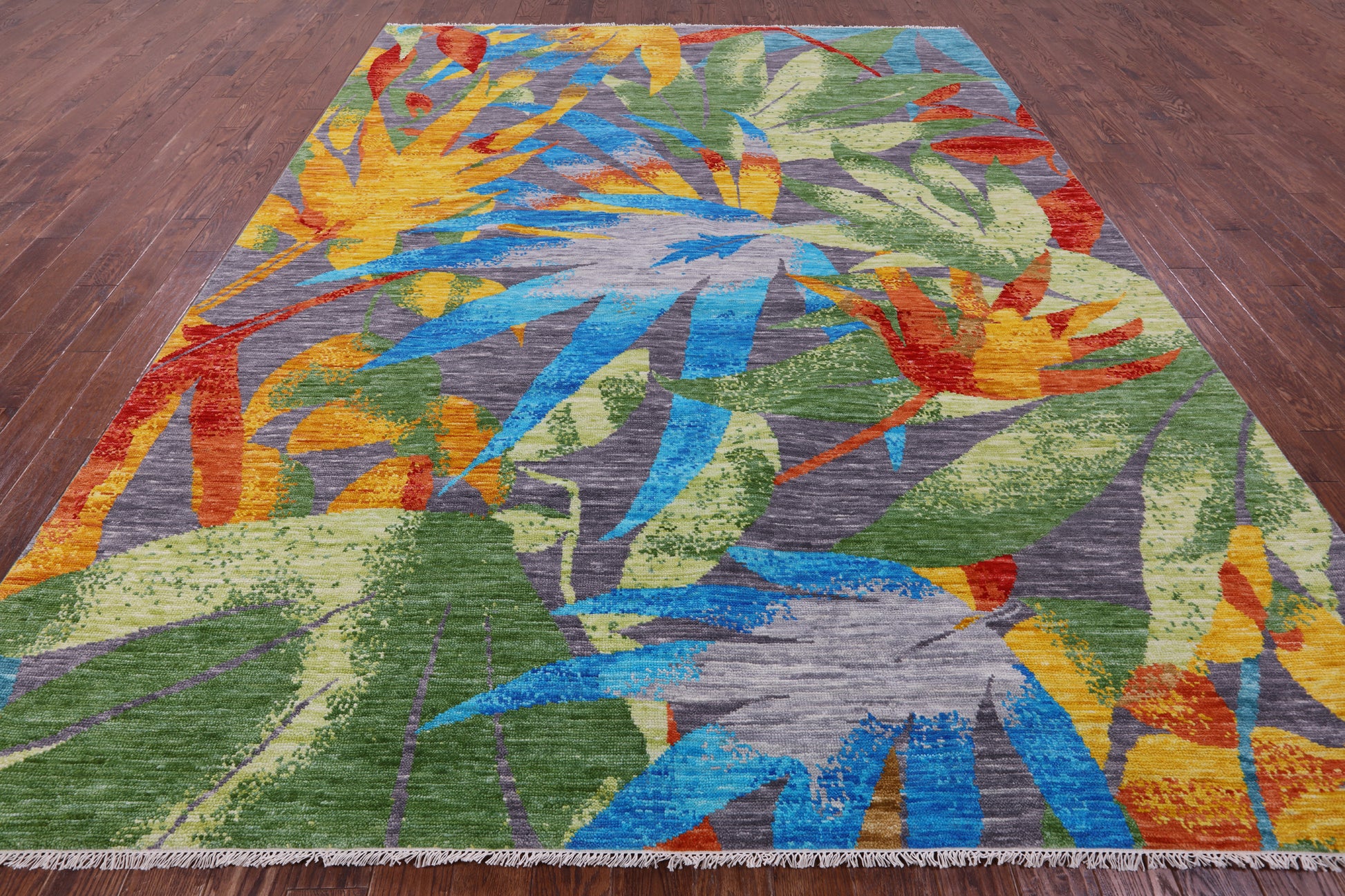 Contemporary Hand Knotted Wool Rug - 9' 4" X 11' 11" - Golden Nile