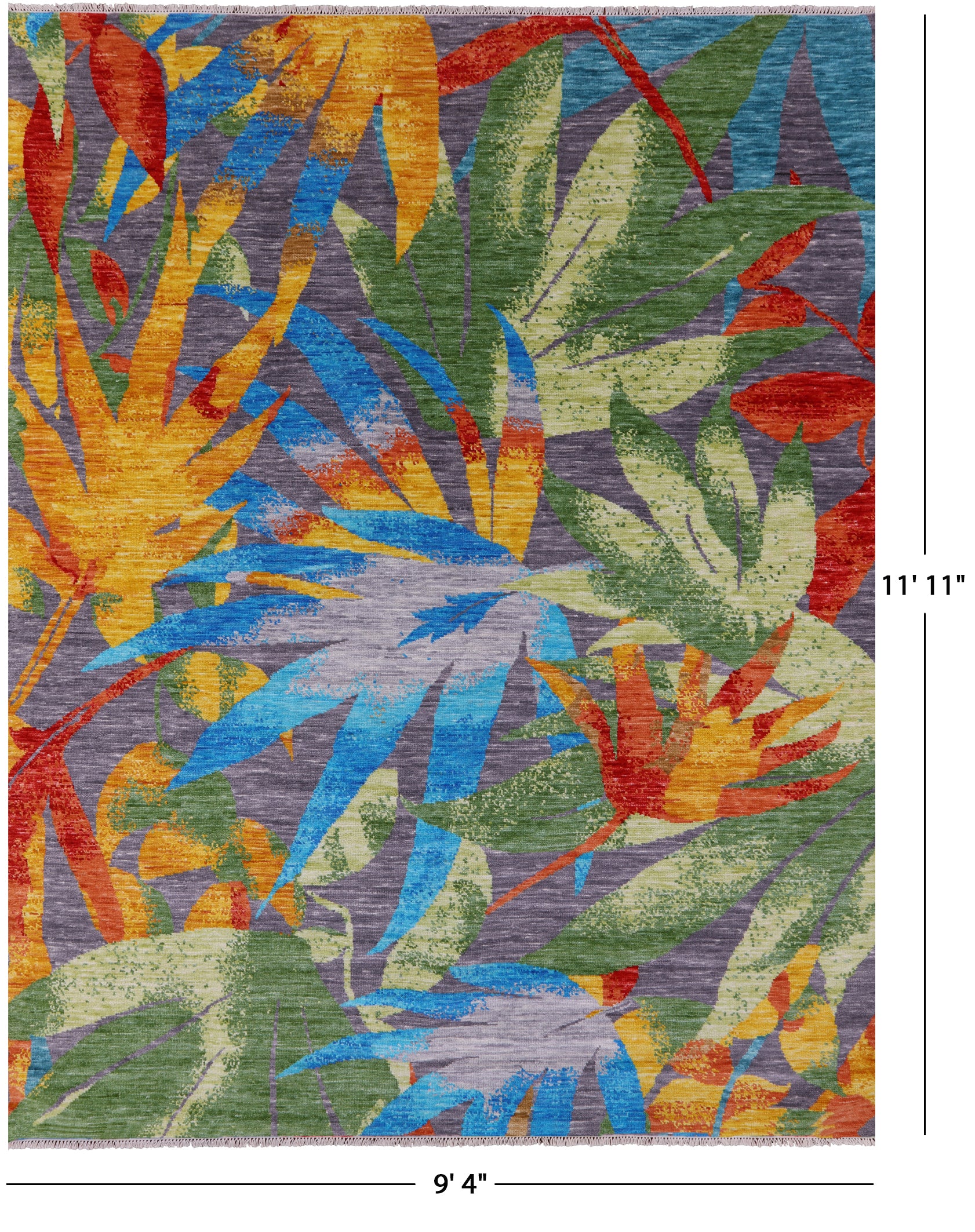 Contemporary Hand Knotted Wool Rug - 9' 4" X 11' 11" - Golden Nile