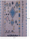 Ivory Tribal Moroccan Hand Knotted Wool Rug - 9' 1" X 12' 3" - Golden Nile