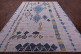 Ivory Tribal Moroccan Hand Knotted Wool Rug - 9' 1" X 12' 3" - Golden Nile