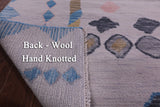 Ivory Tribal Moroccan Hand Knotted Wool Rug - 9' 1" X 12' 3" - Golden Nile