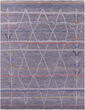 Grey Tribal Moroccan Hand Knotted Wool Rug - 8' 0" X 10' 3" - Golden Nile