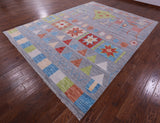 Grey Tribal Moroccan Hand Knotted Wool Rug - 8' 11" X 11' 11" - Golden Nile