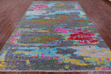 Abstract Contemporary Hand Knotted Wool Rug - 8' 11" X 11' 11" - Golden Nile