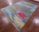 Abstract Contemporary Hand Knotted Wool Rug - 8' 11" X 11' 11" - Golden Nile