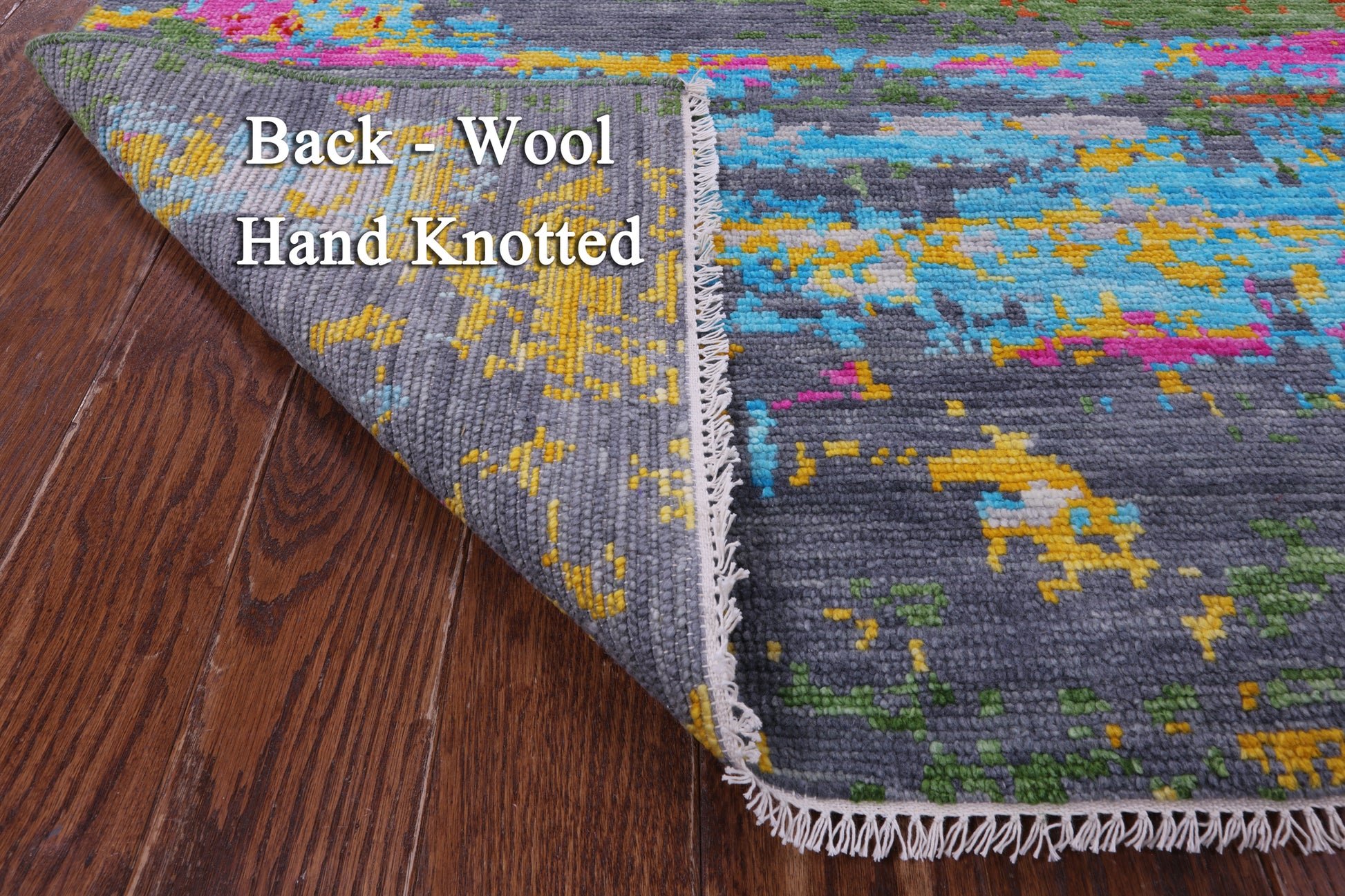Abstract Contemporary Hand Knotted Wool Rug - 8' 11" X 11' 11" - Golden Nile
