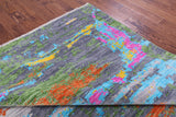 Abstract Contemporary Hand Knotted Wool Rug - 8' 11" X 11' 11" - Golden Nile