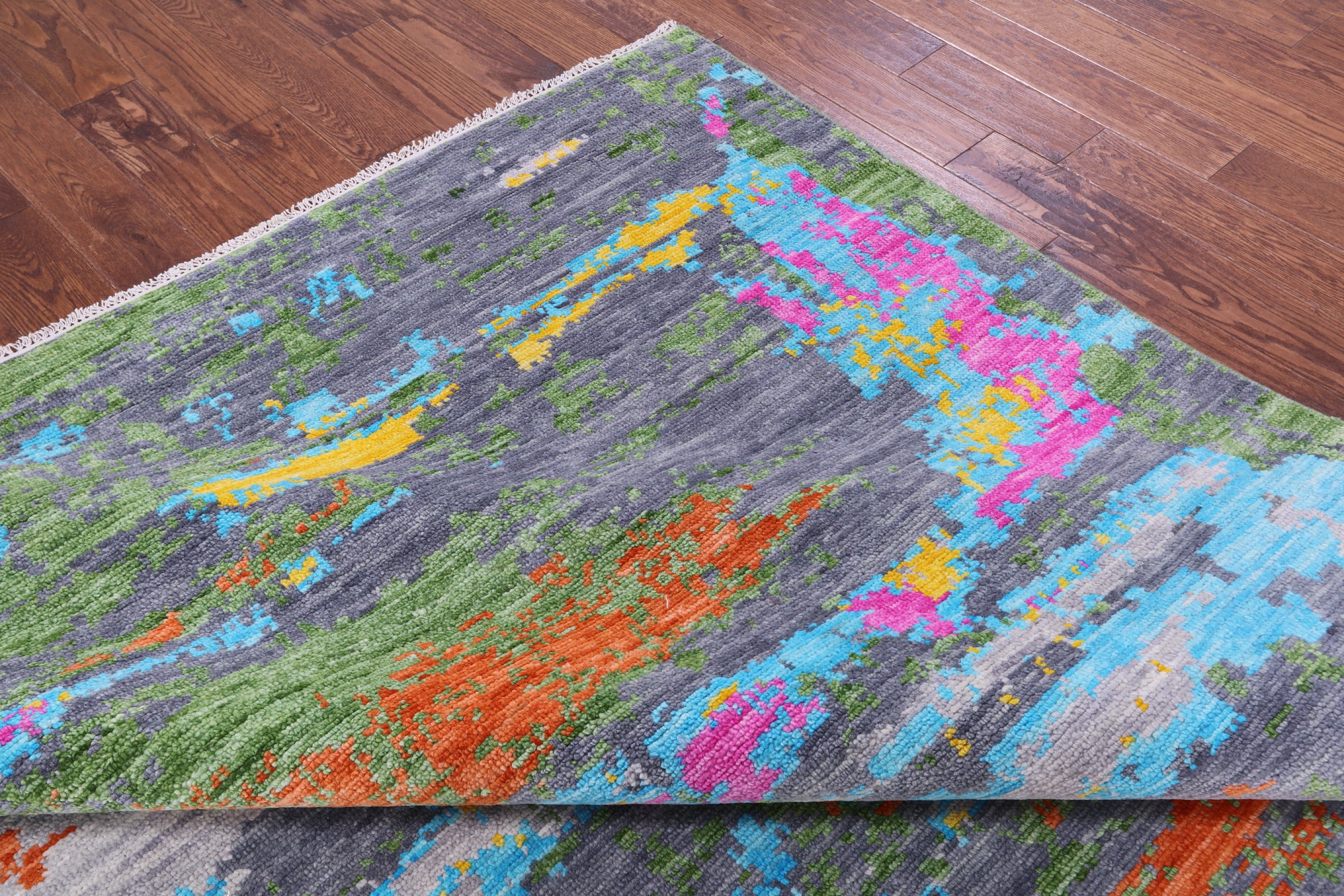 Abstract Contemporary Hand Knotted Wool Rug - 8' 11" X 11' 11" - Golden Nile