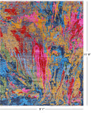 Abstract Contemporary Hand Knotted Wool Rug - 9' 1" X 11' 9" - Golden Nile