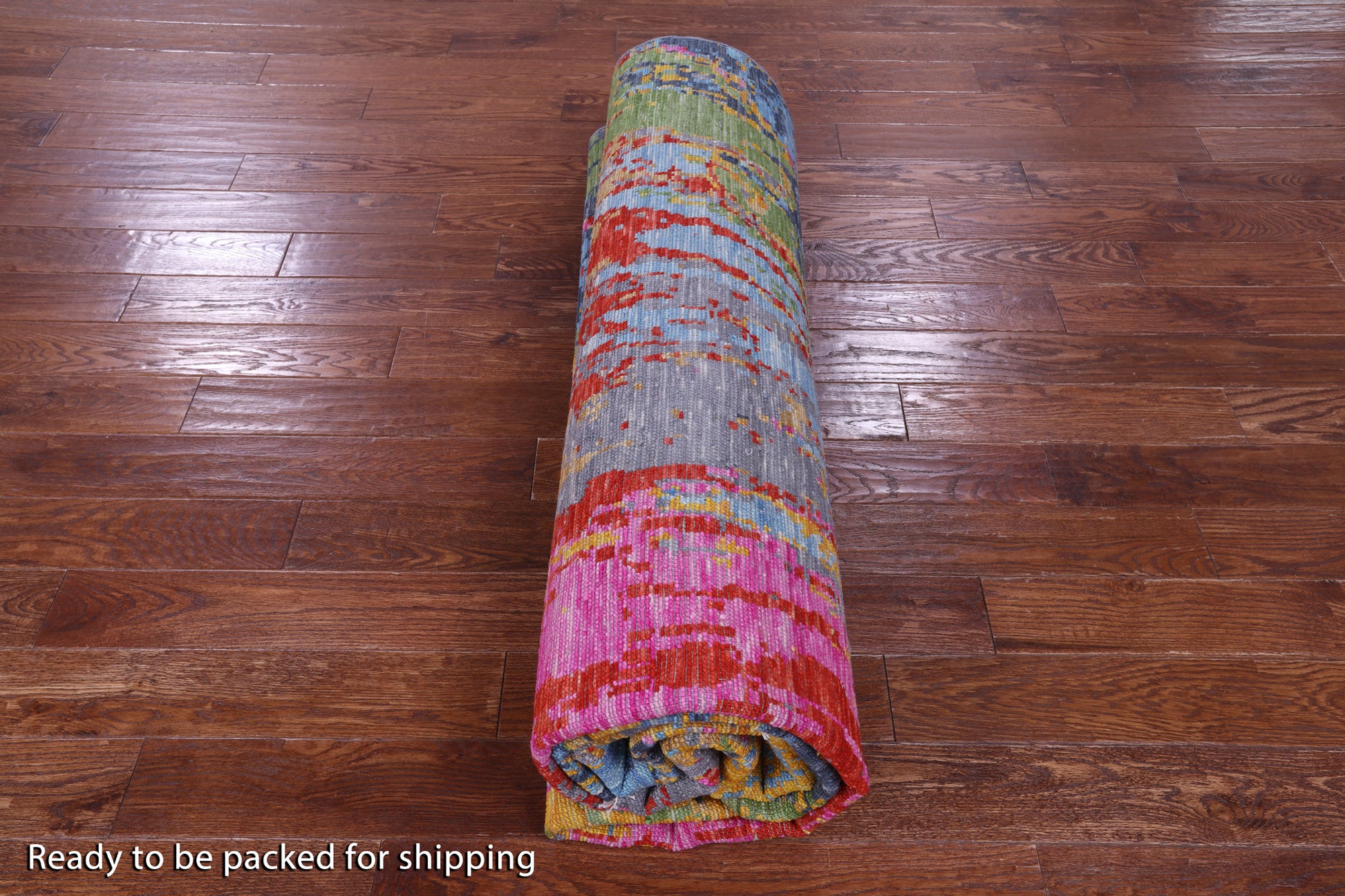 Abstract Contemporary Hand Knotted Wool Rug - 9' 1" X 11' 9" - Golden Nile