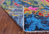 Abstract Contemporary Hand Knotted Wool Rug - 9' 1" X 11' 9" - Golden Nile