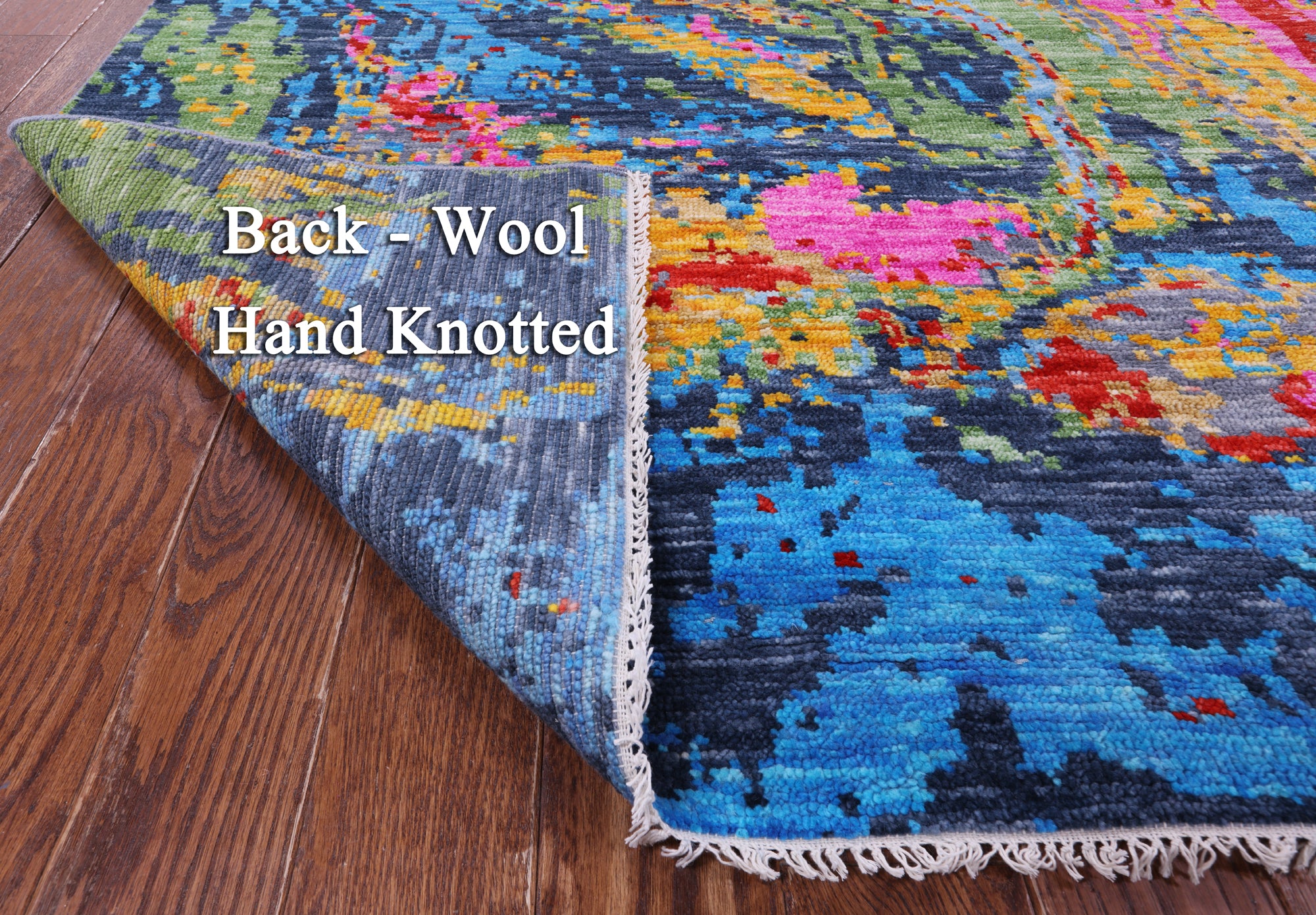 Abstract Contemporary Hand Knotted Wool Rug - 9' 1" X 11' 9" - Golden Nile