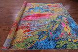 Abstract Contemporary Hand Knotted Wool Rug - 9' 1" X 11' 9" - Golden Nile