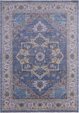 Blue Persian Heriz Serapi Hand Knotted Wool Rug - 10' 2" X 13' 11" - Golden Nile
