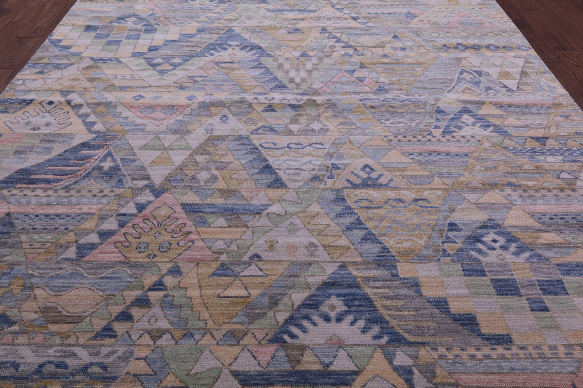 Tribal Moroccan Hand Knotted Wool Rug - 9' 2" X 12' 2" - Golden Nile