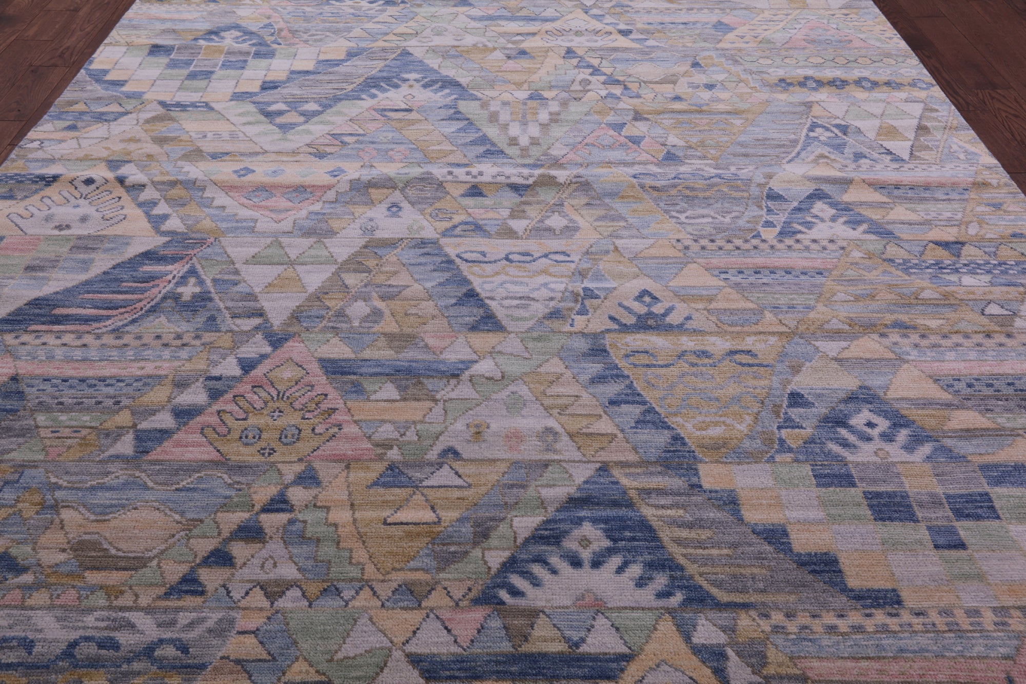 Tribal Moroccan Hand Knotted Wool Rug - 9' 2" X 12' 2" - Golden Nile