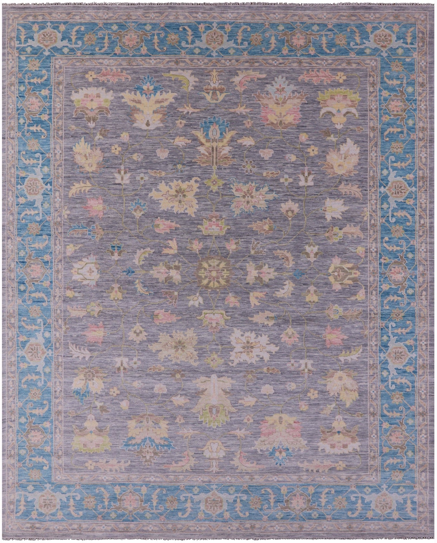 Grey Persian Fine Serapi Hand Knotted Wool Rug - 12' 0" X 15' 0" - Golden Nile