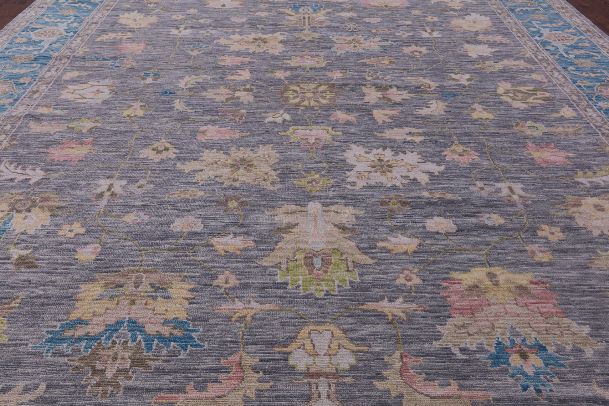 Grey Persian Fine Serapi Hand Knotted Wool Rug - 12' 0" X 15' 0" - Golden Nile