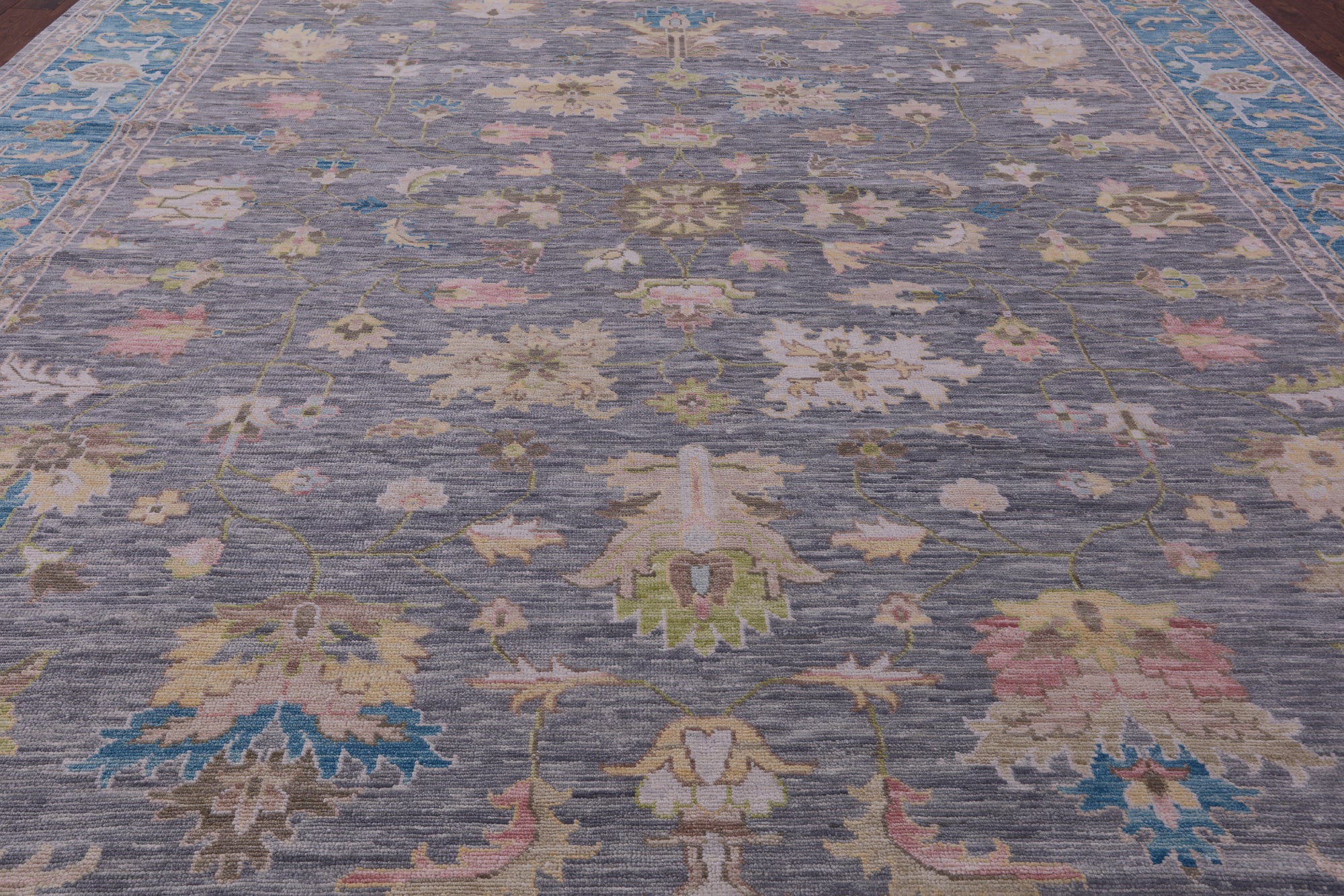 Grey Persian Fine Serapi Hand Knotted Wool Rug - 12' 0" X 15' 0" - Golden Nile