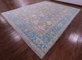 Grey Persian Fine Serapi Hand Knotted Wool Rug - 12' 0" X 15' 0" - Golden Nile