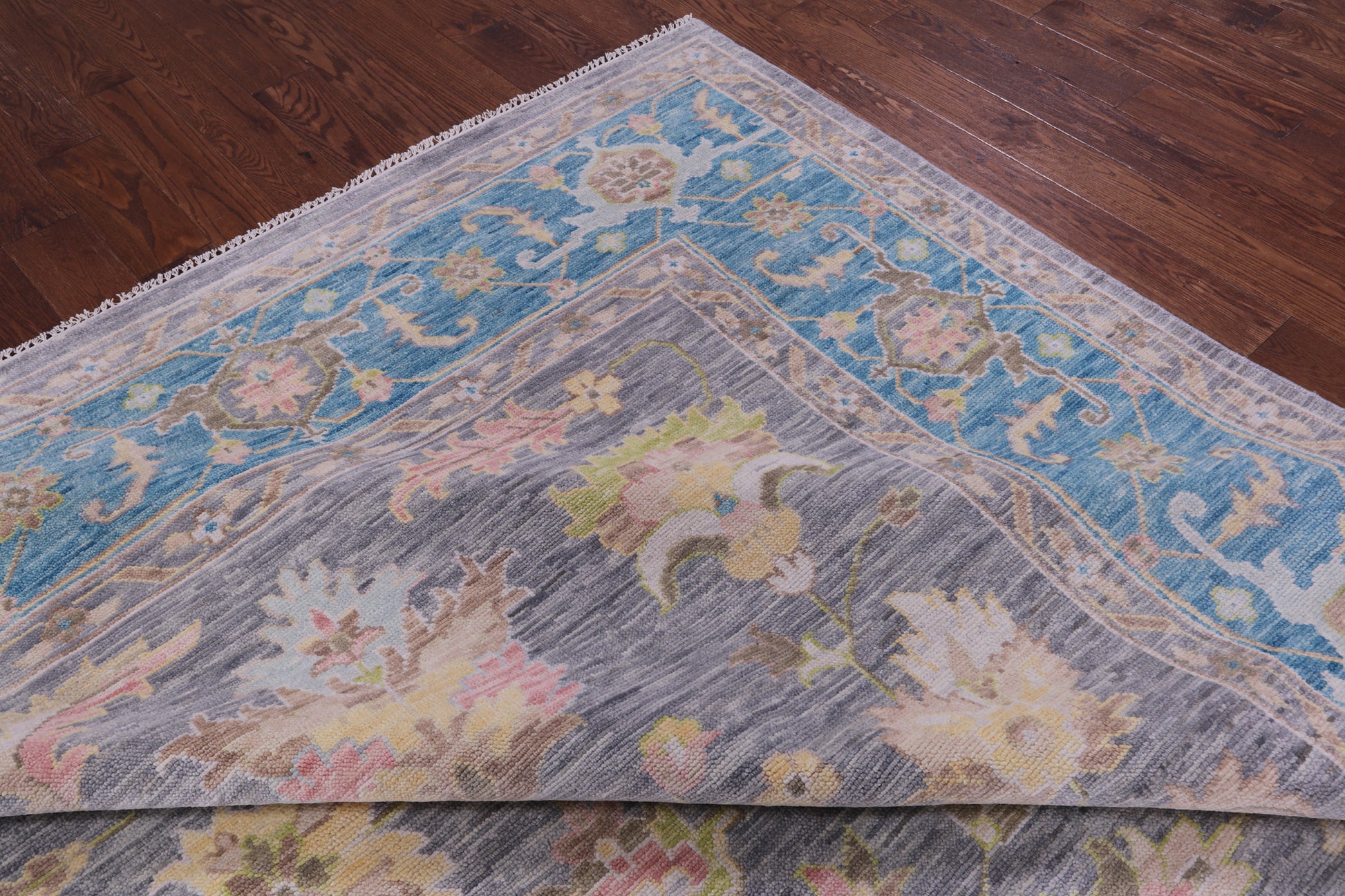Grey Persian Fine Serapi Hand Knotted Wool Rug - 12' 0" X 15' 0" - Golden Nile
