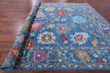 Blue Turkish Oushak Hand Knotted Wool Rug - 12' 3" X 17' 11" - Golden Nile