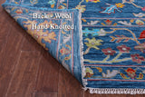 Blue Turkish Oushak Hand Knotted Wool Rug - 12' 3" X 17' 11" - Golden Nile