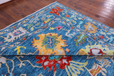Blue Turkish Oushak Hand Knotted Wool Rug - 12' 3" X 17' 11" - Golden Nile