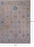 SUPER SALE Ivory Turkish Oushak Hand Knotted Wool Rug - 10' 0" X 13' 11"